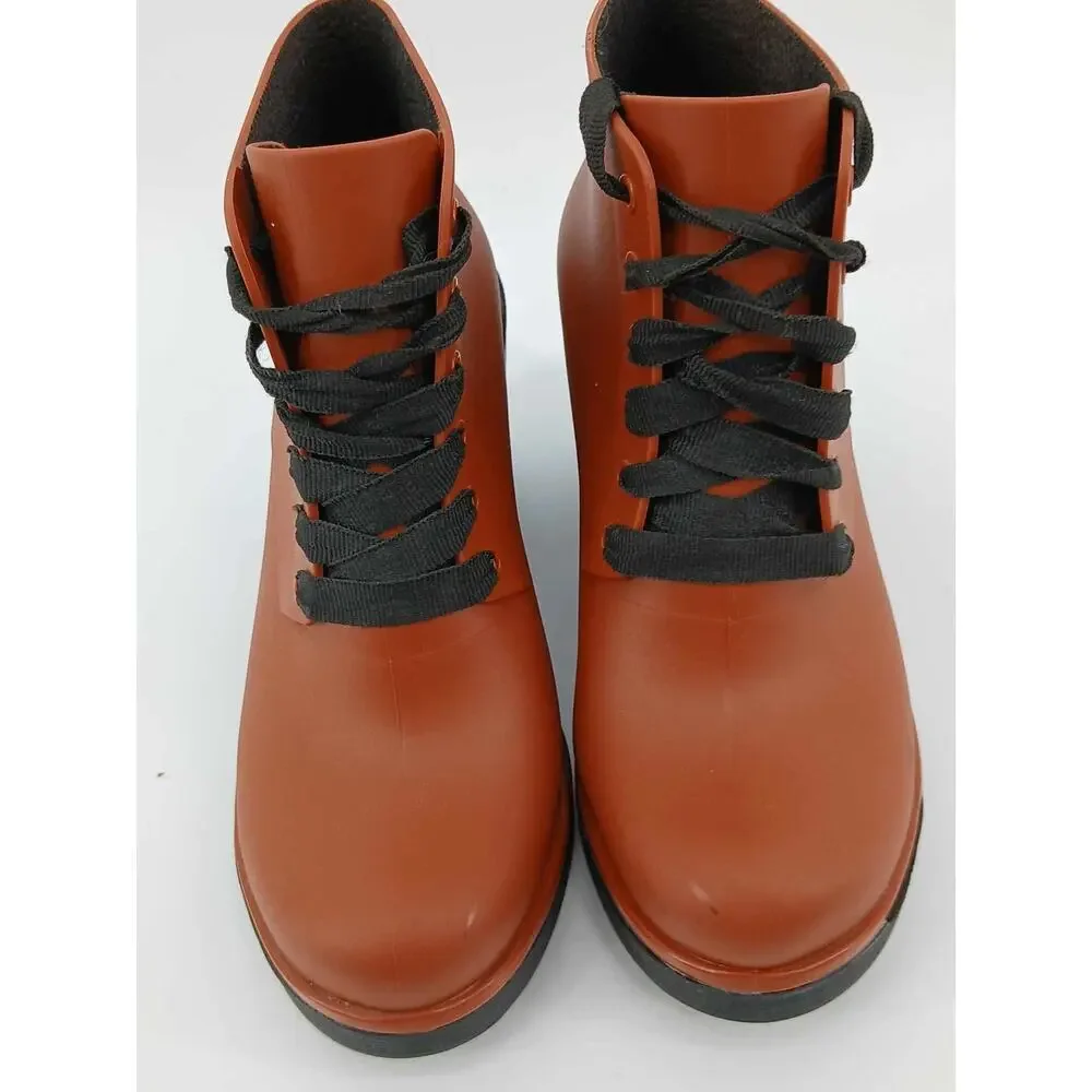Rubber healed rain boots, Boaonda lace-up ankle boots
